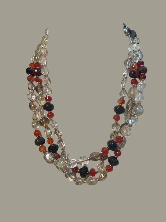 Girocollo con Agata, Corniola ed Ematite