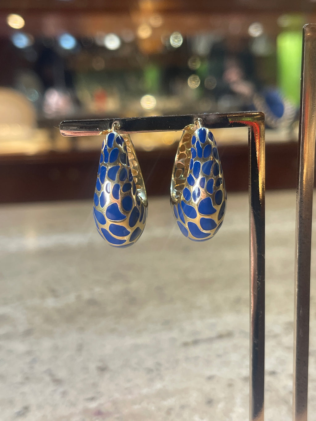 Orecchini con Smalto in Argento 925 placcato Oro18Kt