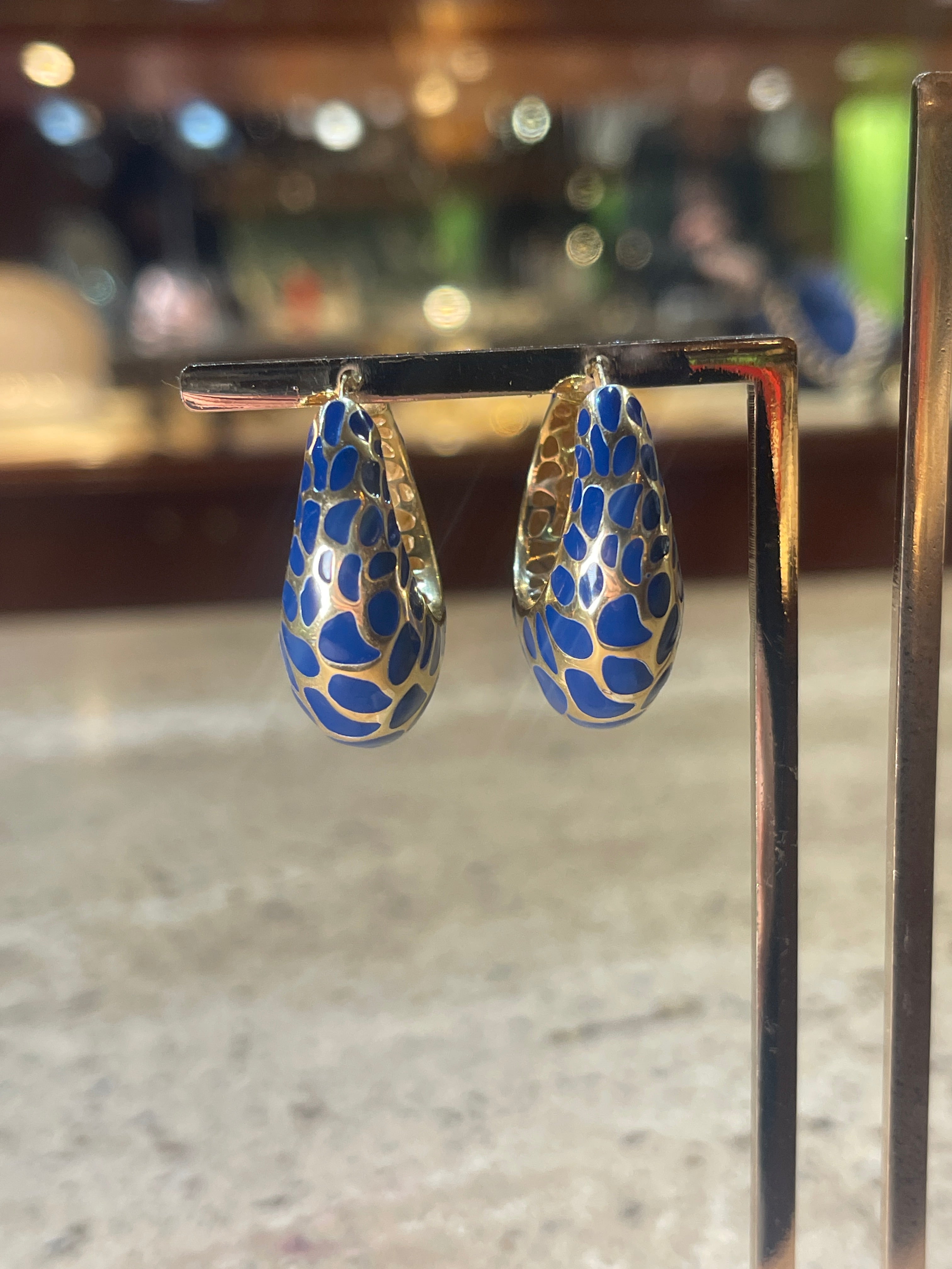 Orecchini con Smalto in Argento 925 placcato Oro18Kt