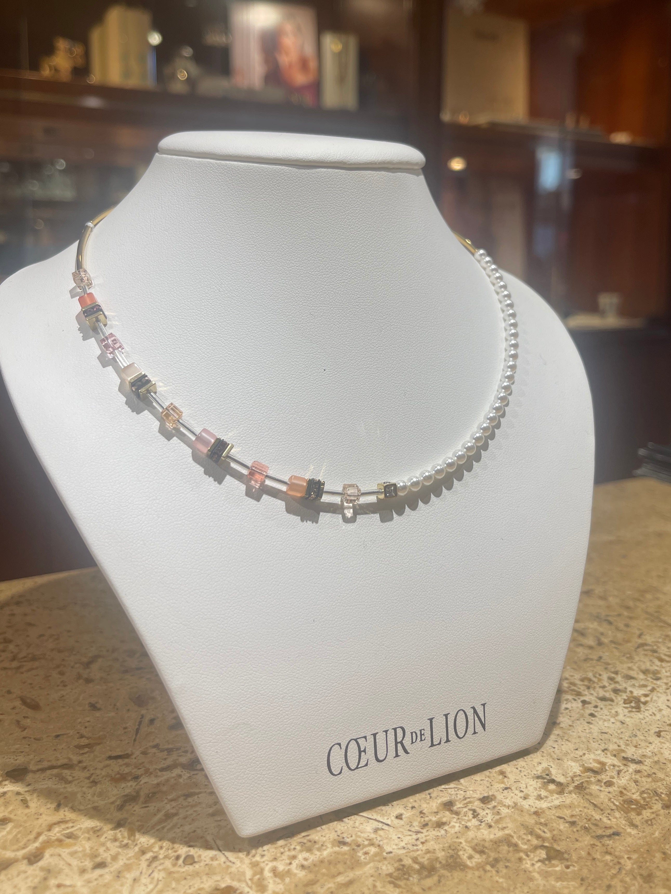Collana GeoCUBE con Perle