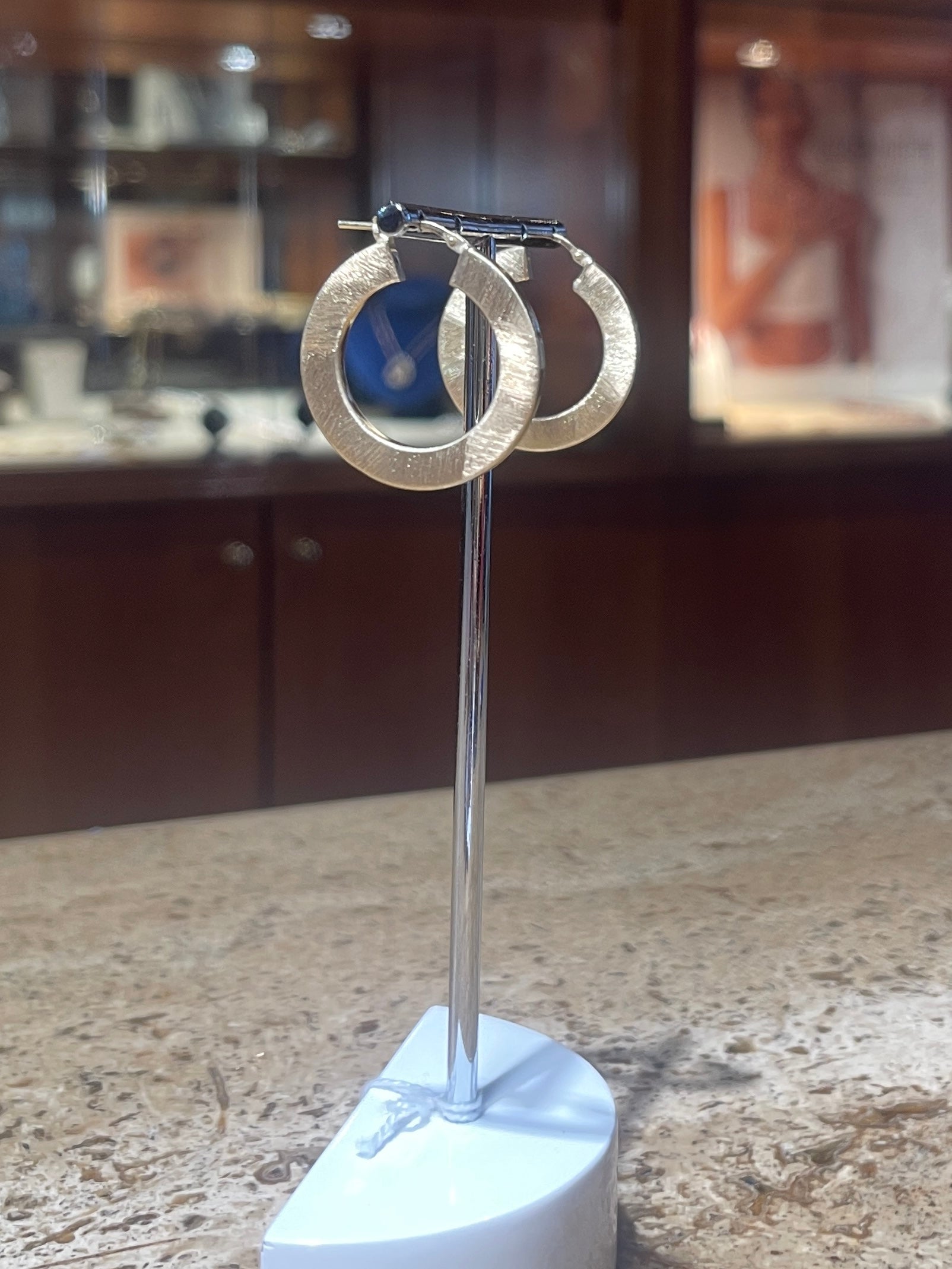 Orecchini Satinati in Argento 925