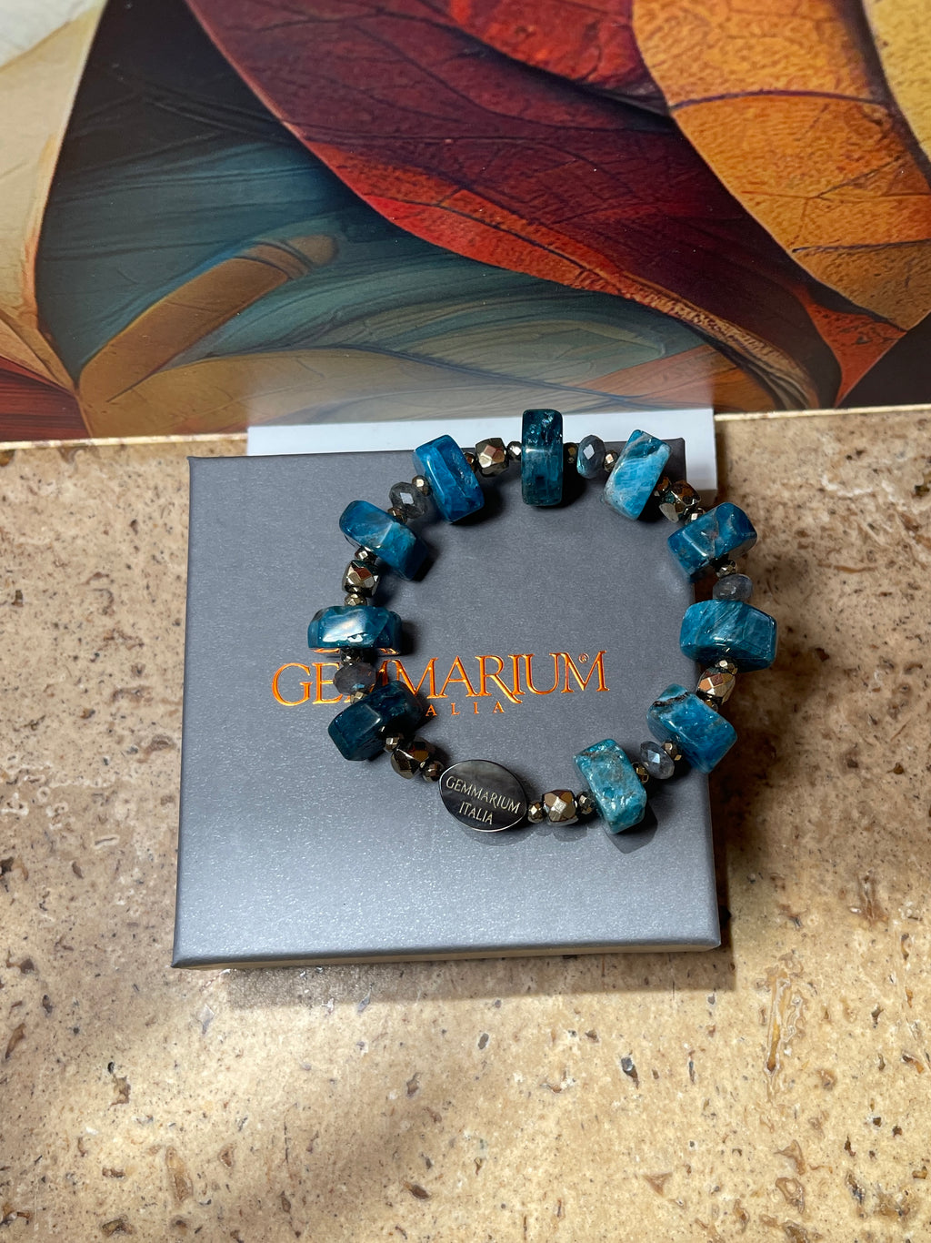 Bracciale in Apatite, Labradorite e Pirite
