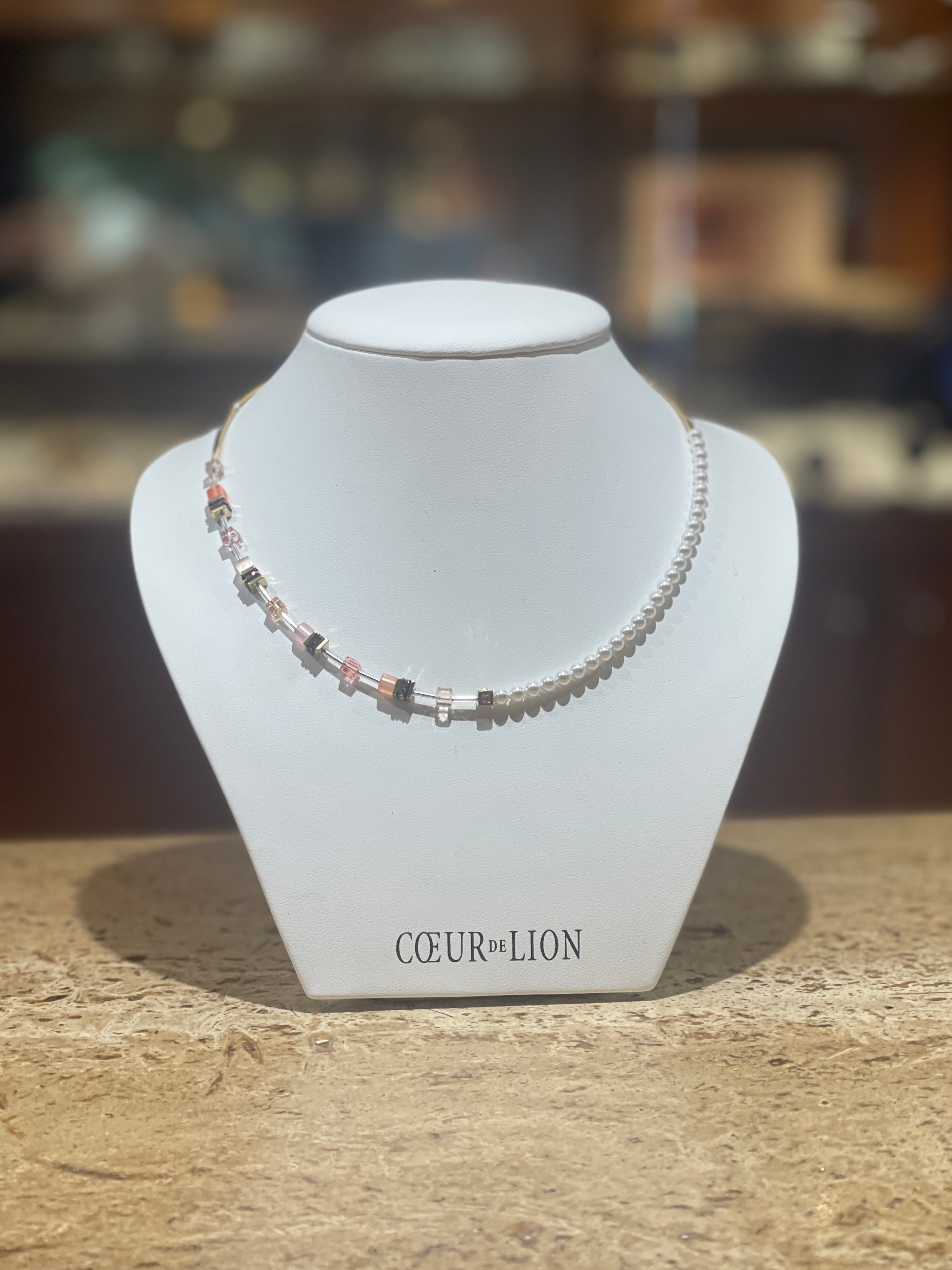 Collana GeoCUBE con Perle