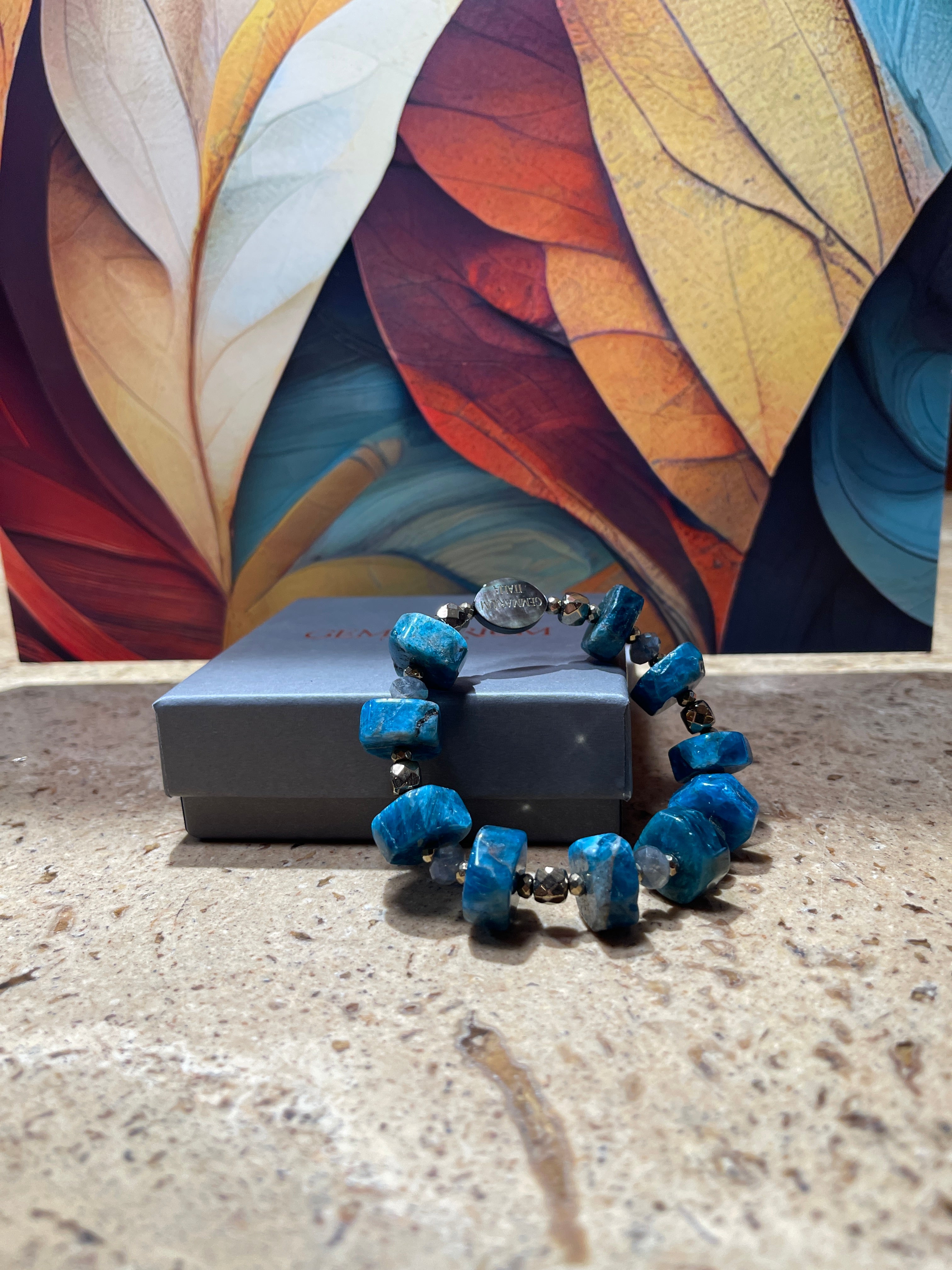 Bracciale in Apatite, Labradorite e Pirite