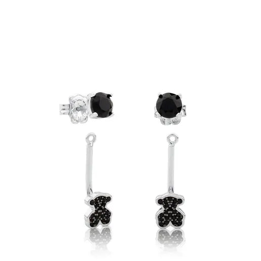 Orecchini in Argento 925,Onice e Spinello