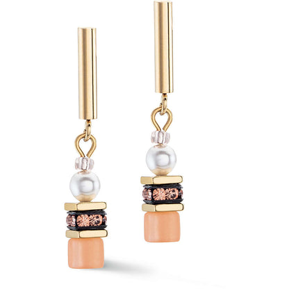 Orecchini Geocube pendente con Perla