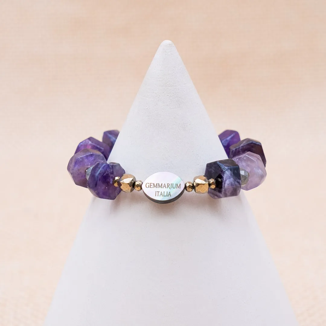 Bracciale in Ametista, Labradorite e Pirite