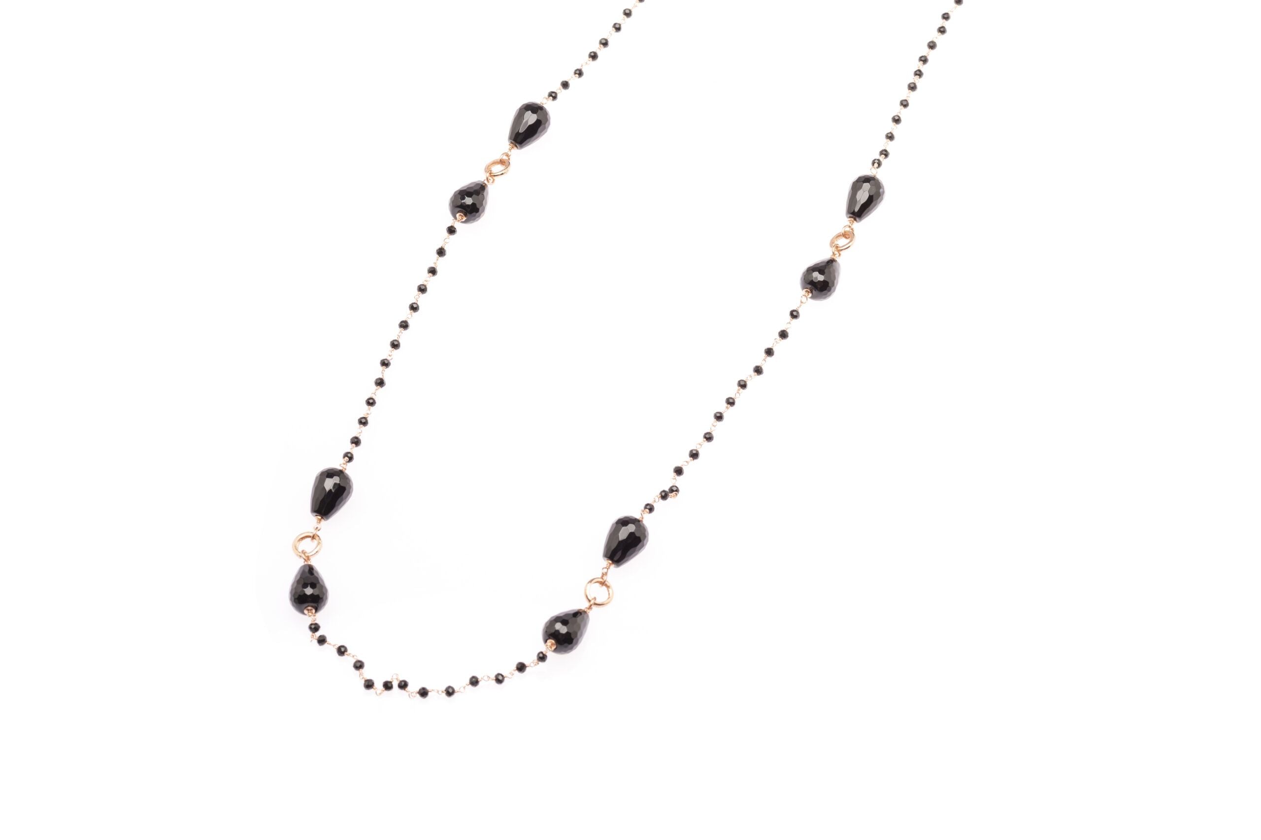 Lady necklace in bronze rosary with natural stones