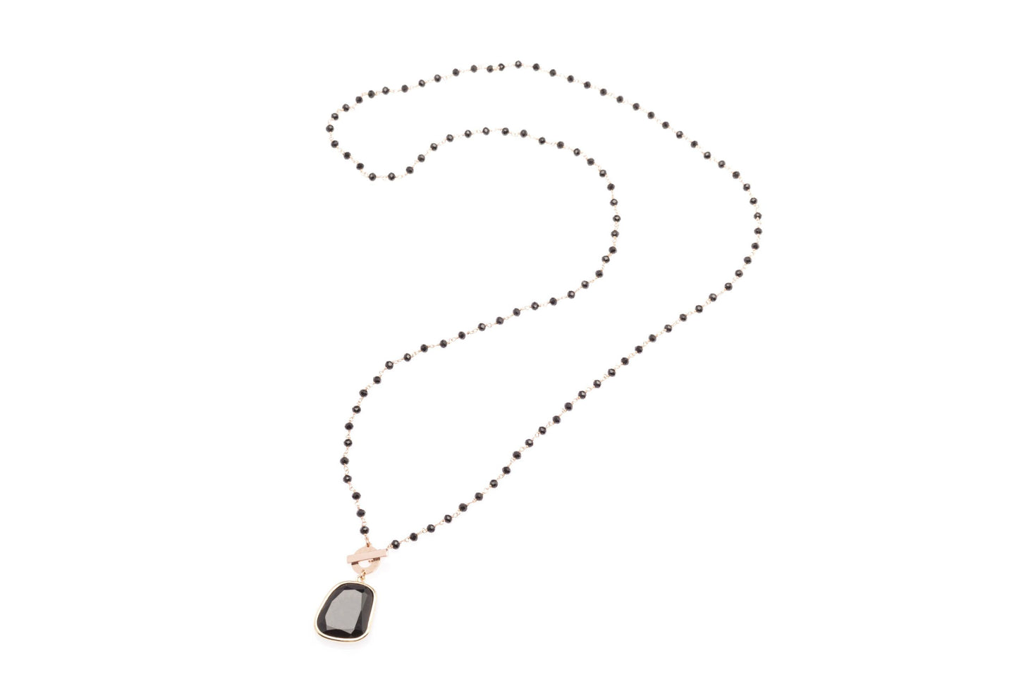 Collana Petite Rosario in bronzo con cristallo pendente