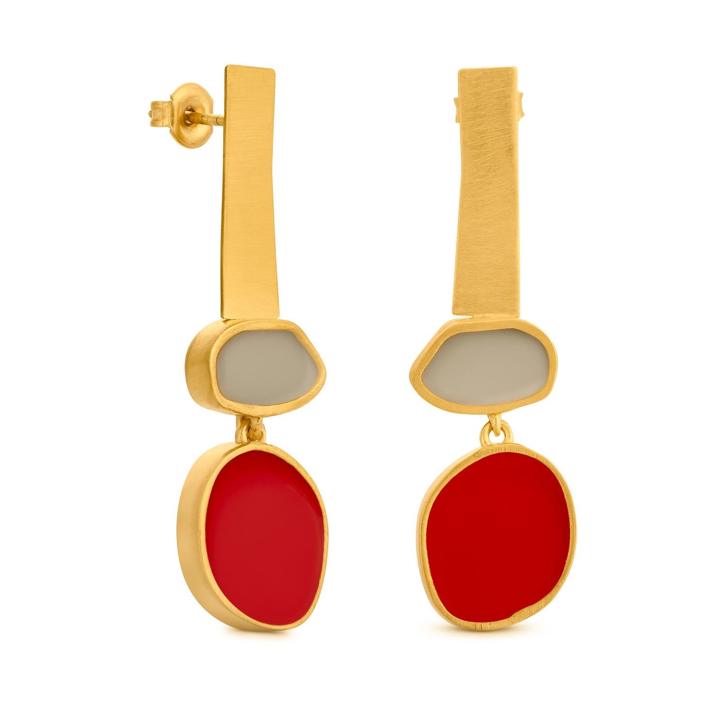 Orecchini Collage lunghi (rosso) – JOIDART