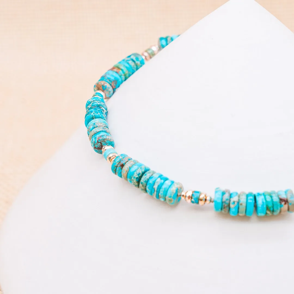 Collana in Diaspro Turchese ed Ematite