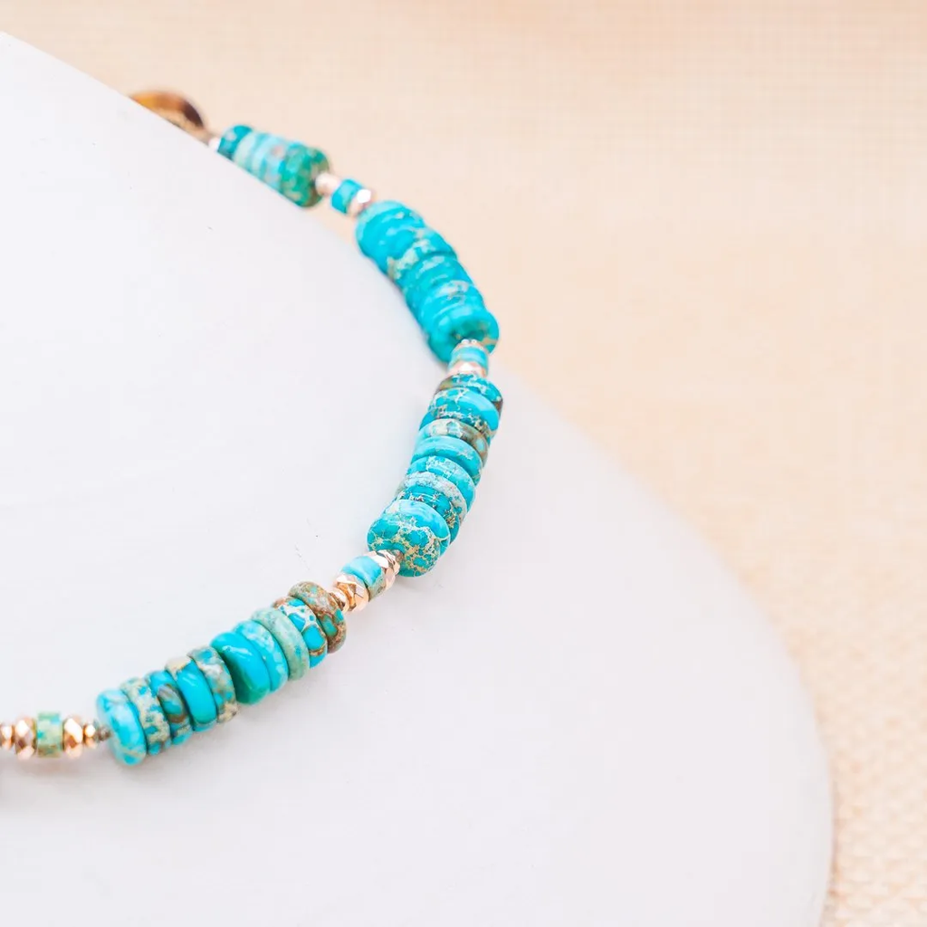 Collana in Diaspro Turchese ed Ematite