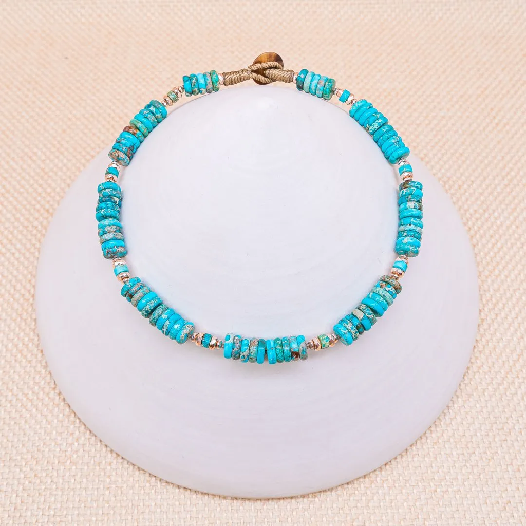 Collana in Diaspro Turchese ed Ematite