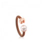 Anello Mesh Placcato in Oro Rosa con Perla