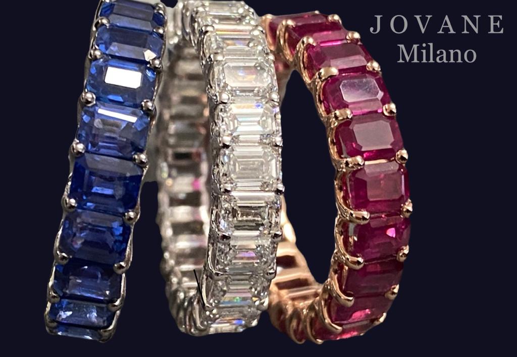 Emerald cut ruby ​​ring