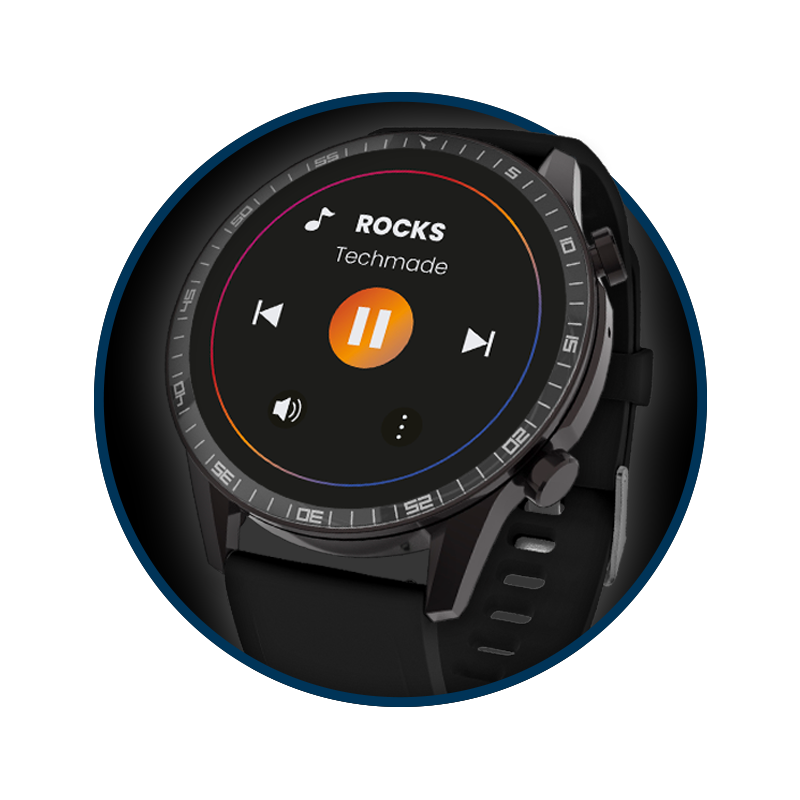 ROCKS GREY SMARTWATCH TECHMADE with call and music player.