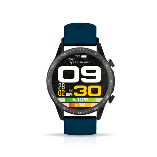 ROCKS BLUE SMARTWATCH TECHMADE con chiamata e lettore musicale.