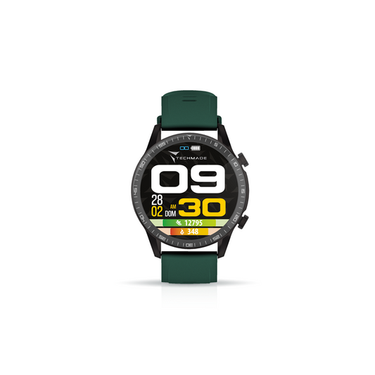 ROCKS GREEN SMARTWATCH TECHMADE con chiamata e lettore musicale.