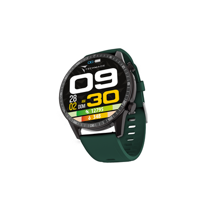 ROCKS GREEN SMARTWATCH TECHMADE con chiamata e lettore musicale.