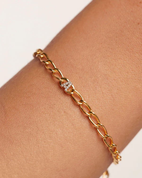 Bracciale a catena con lettera