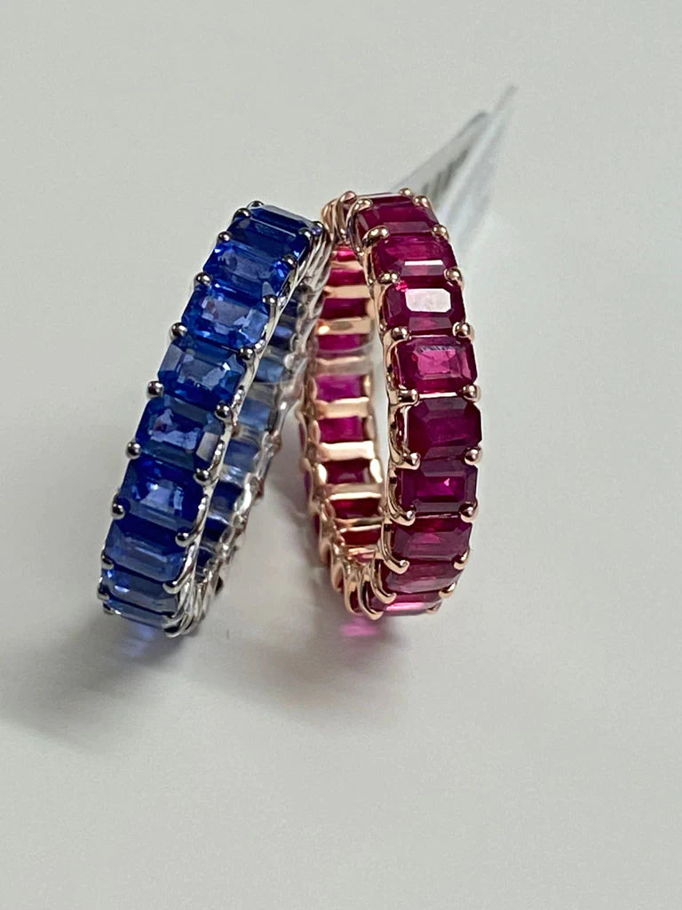 Emerald cut ruby ​​ring