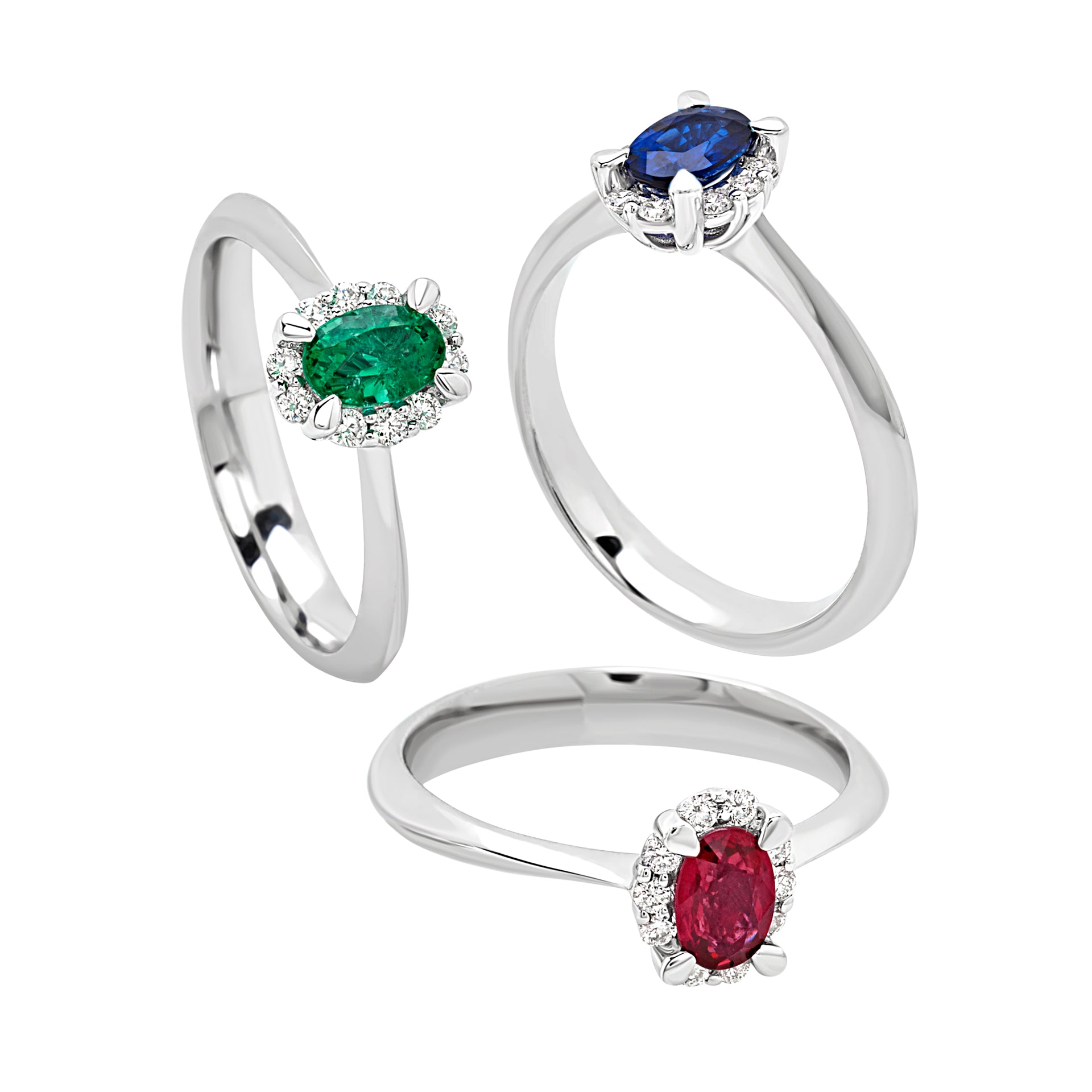 Anello GIORGIO VISCONTI margherita in oro bianco e pietre di colore