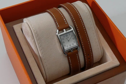 orologio Hermès Cape Cod cinturino double tour quadrante bianco