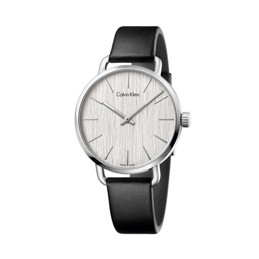 Orologio Calvin Klein  " Even " cinta pelle nera