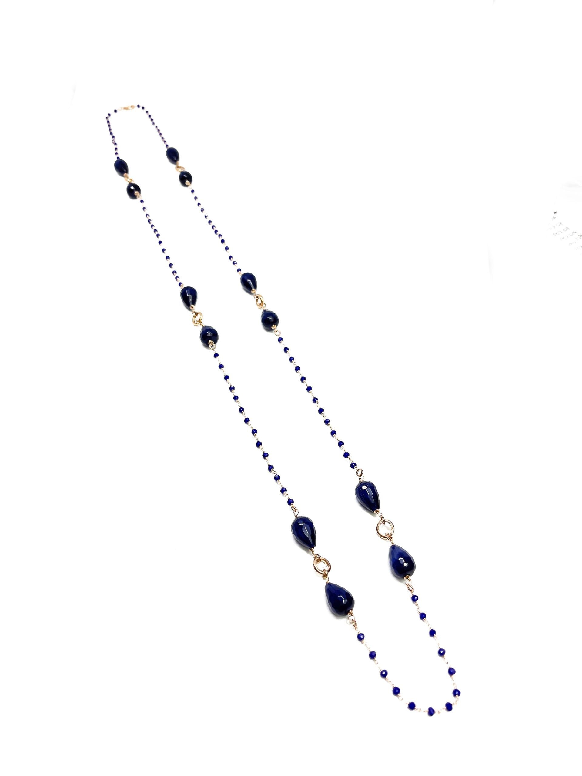 Lady necklace in bronze rosary with natural stones