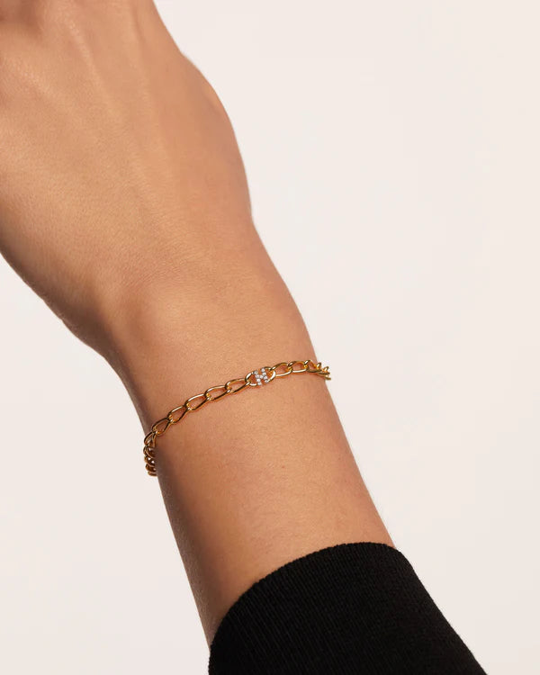 Bracciale a catena con lettera