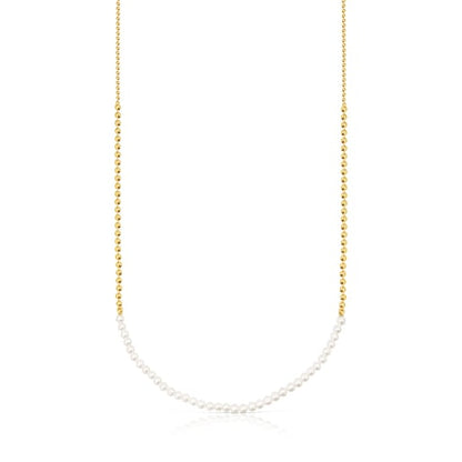 Silver Vermeil Gloss Choker with Pearls