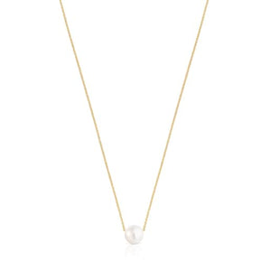 Silver Vermeil Gloss Necklace with Pearl