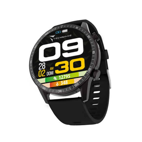 ROCKS BLACK SMARTWATCH TECHMADE con chiamata e lettore musicale.